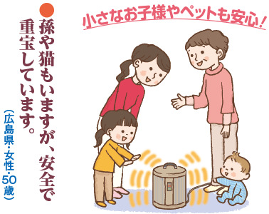 小さなお子様やペットも安心！●孫や猫もいますが、安全で重宝しています。（広島県・女性・50歳）