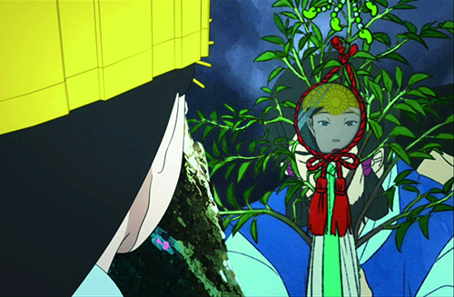 天の岩戸から鏡を覗くアマテラス