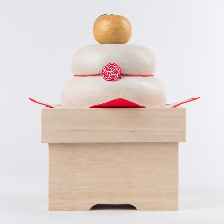 宝来宝来神社御祈祷 永世木彫り鏡餅（大サイズ）