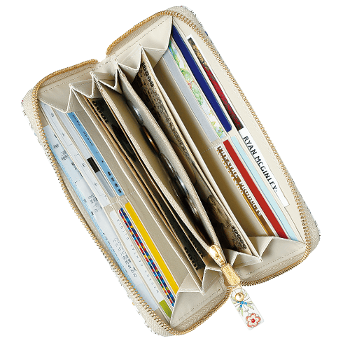 浅草文庫　友禅財布～花菱～ ピンク系