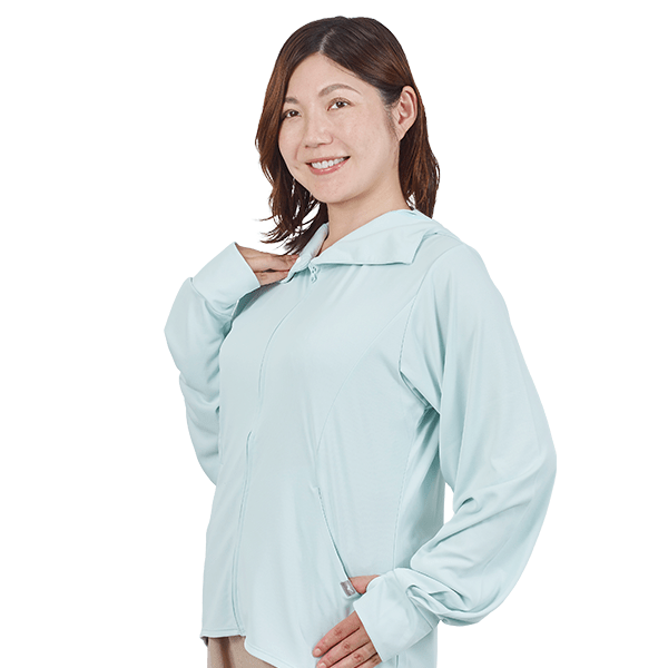 高機能 着る木陰パーカー ミントグリーン（女性用） M