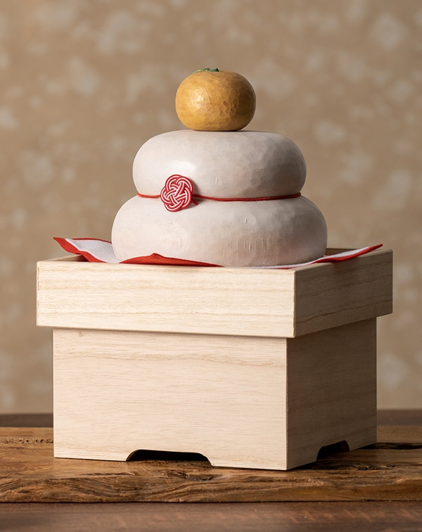 永世木彫り鏡餅 大サイズ 祈祷済み 金運うさぎセット 永世木彫り鏡餅