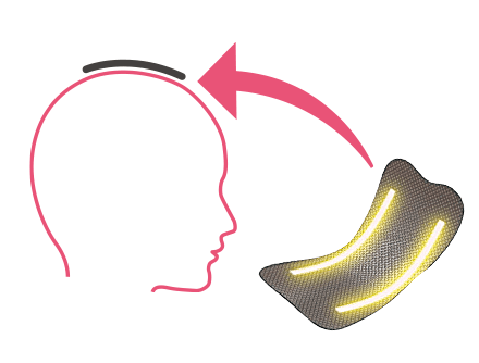 頭の形に合わせて自然に馴染む！