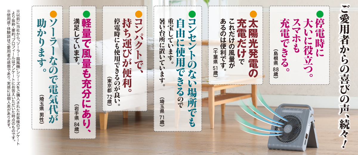 ご愛用者からの喜びの声、続々！