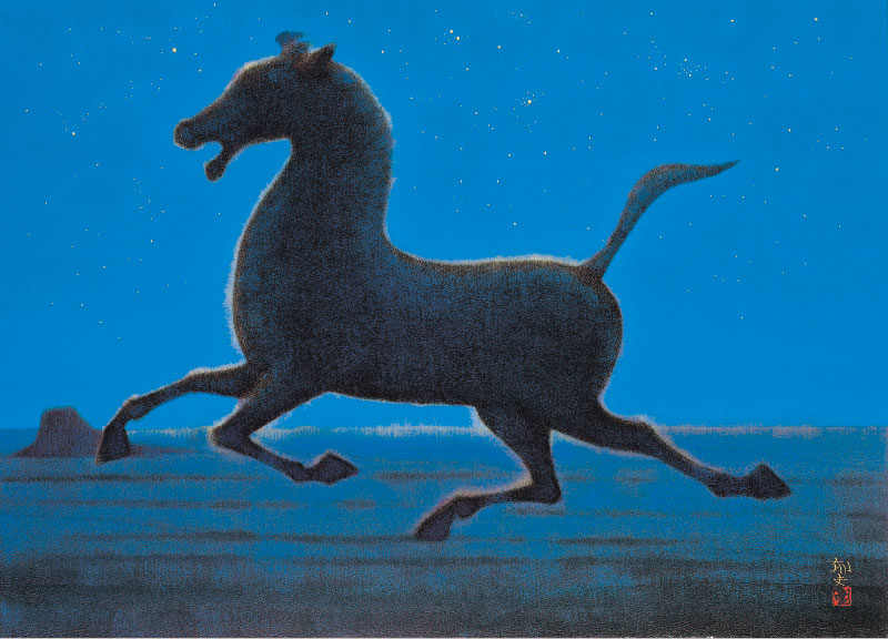 平山郁夫、【ボンベイ壁画幻想Ⅱ】、希少画集画より、状態良好、新品高級額装付 平山郁夫、【ボンベイ壁画幻想Ⅱ】、希少画集画より、状態良好