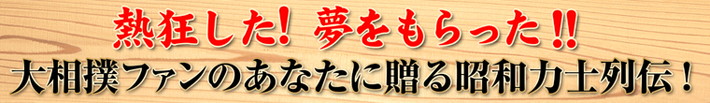 熱狂した！夢をもらった！！大相撲ファンのあなたに贈る昭和名力士列伝！